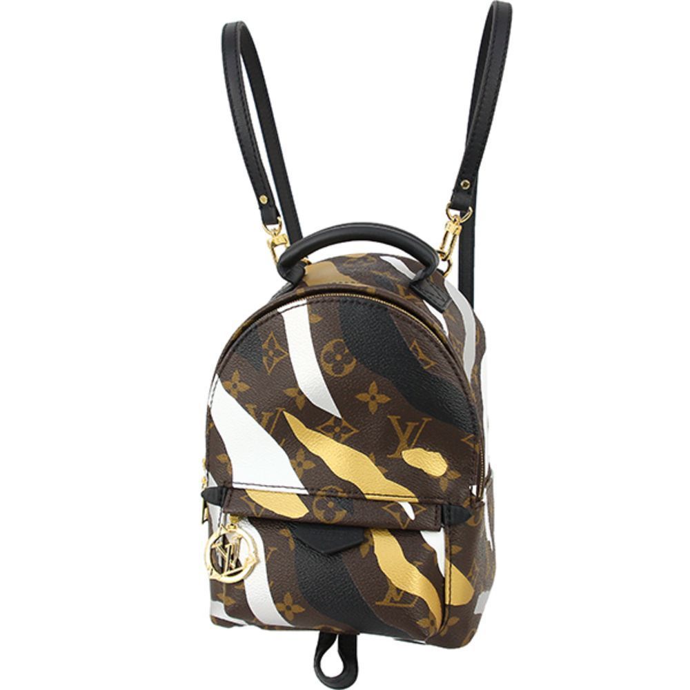 Palm Springs Backpack Rucksack Monogram Leather Brown Black White Mini